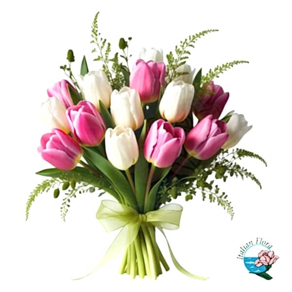 Pink and white tulips